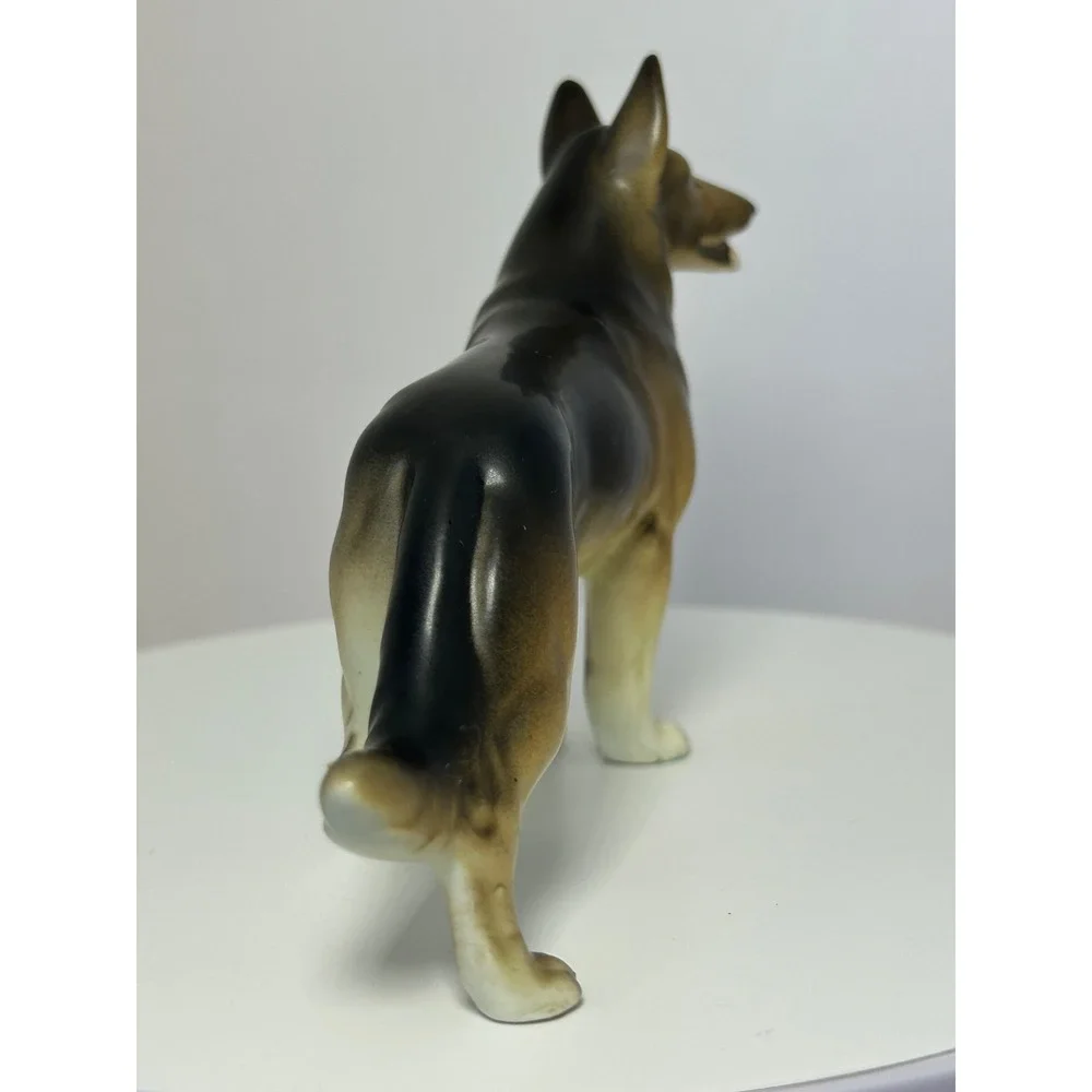 Vintage German Shepherd Dog Figurine Ceramic Japan Porcelain‎ Standing Statue